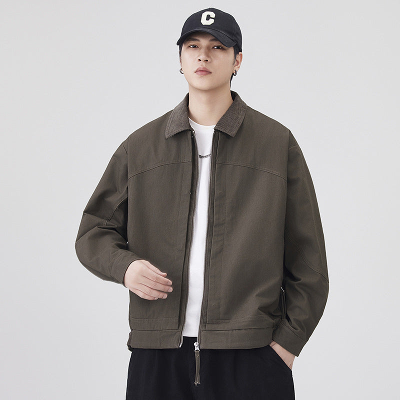 Heavy Washed Pure Cotton Workwear Jacket for Men