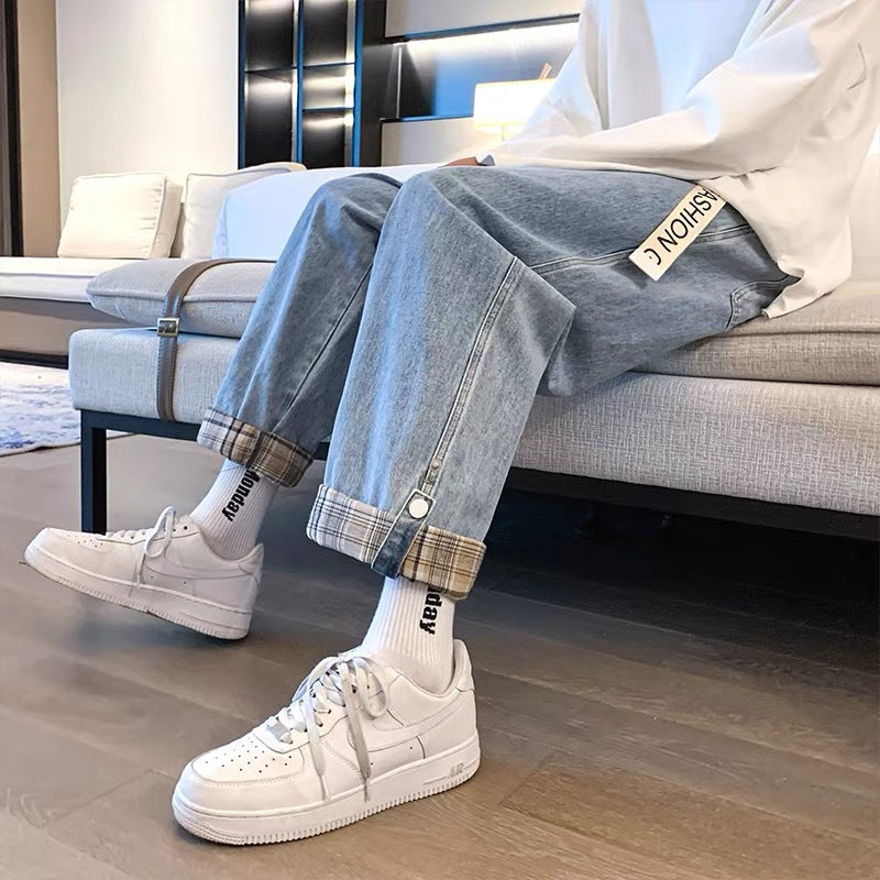 Retro Loose Straight Wide-Leg Jeans for Men