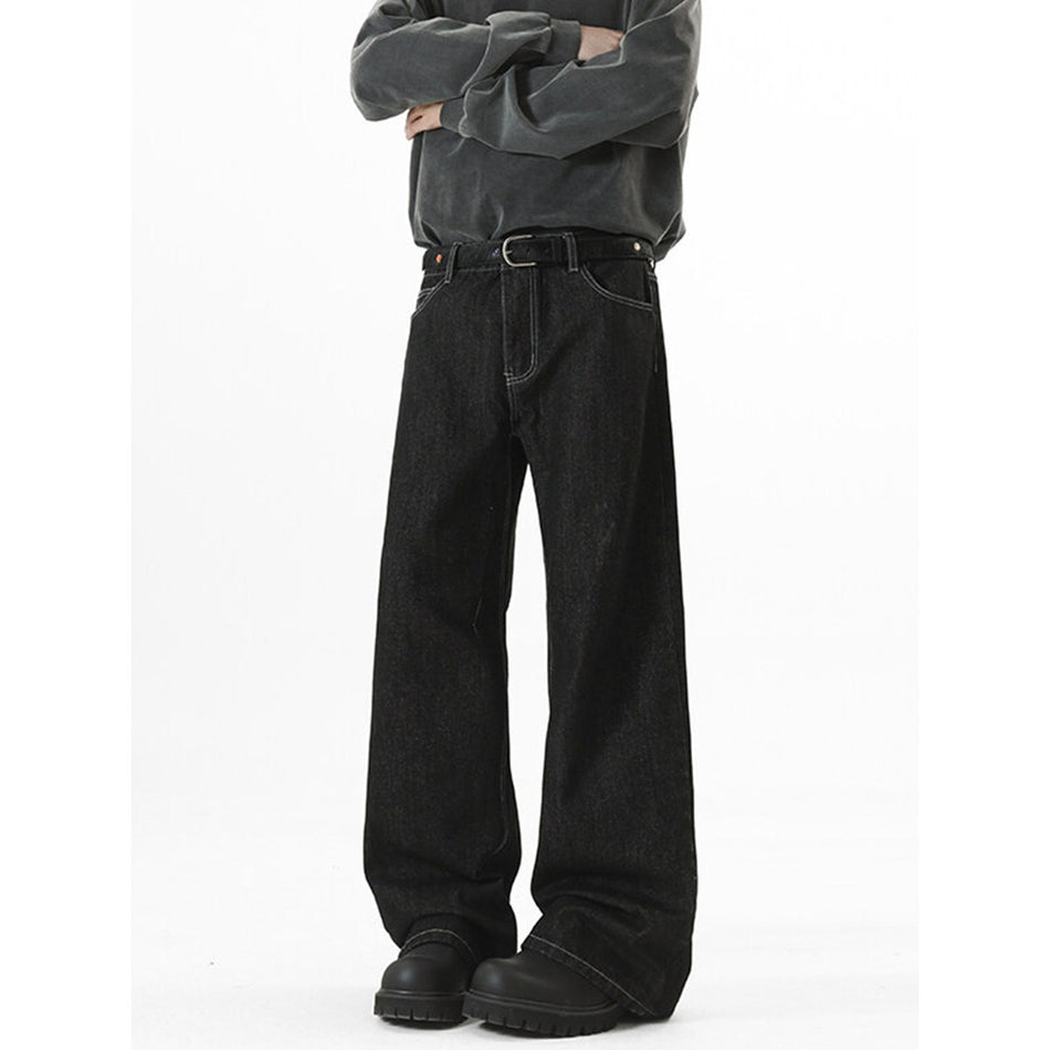 Washed Retro Loose Floor-Length Jeans for Men