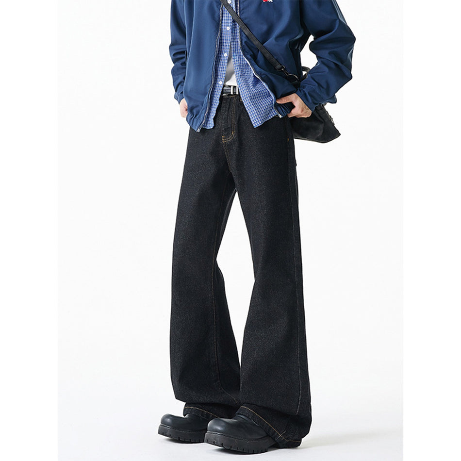 Washed Straight-Leg Flared Jeans for Men