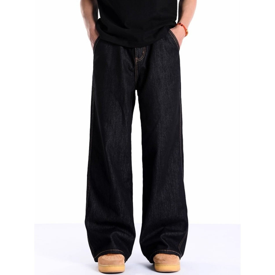 American Retro Loose Drape Wide-Leg Jeans for Men