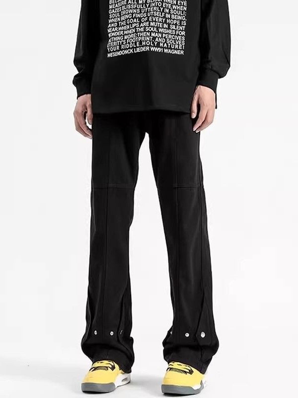 Black Loose Straight-Leg Jeans for Men
