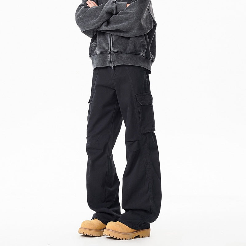 American Retro Khaki Straight-Leg Work Pants for Men