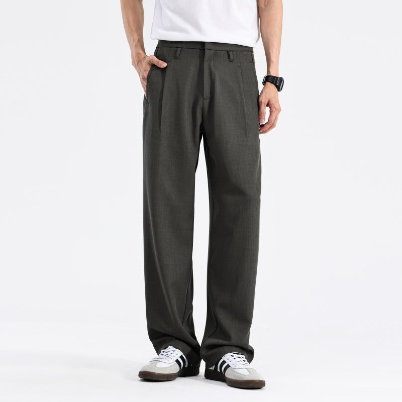 Shanggu Men's Loose Straight-Leg Trousers with Draped Feel