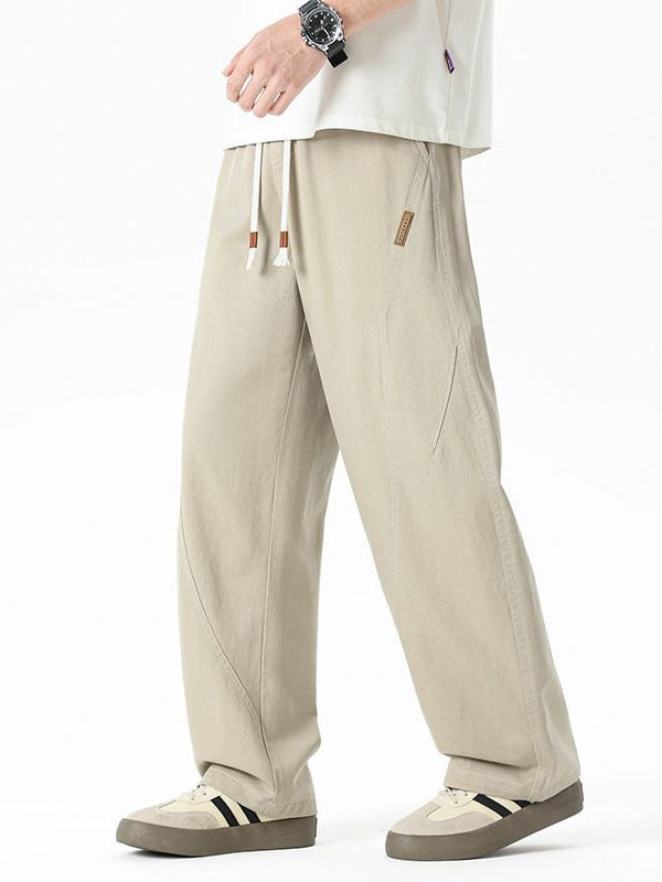 Shanggu Men's Lyocell Tencel Loose Draped Straight-Leg Pants