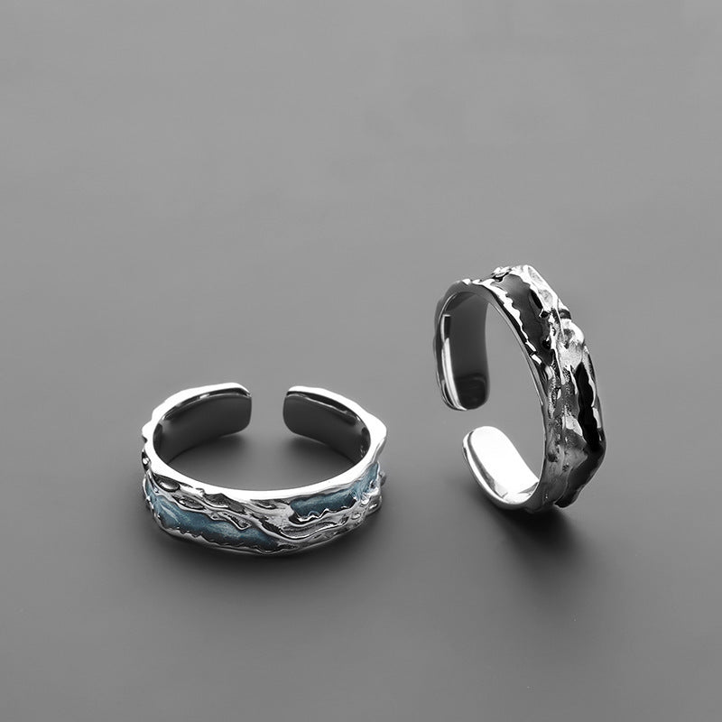 Unisex Retro Irregular Texture Statement Ring with Luxe Style