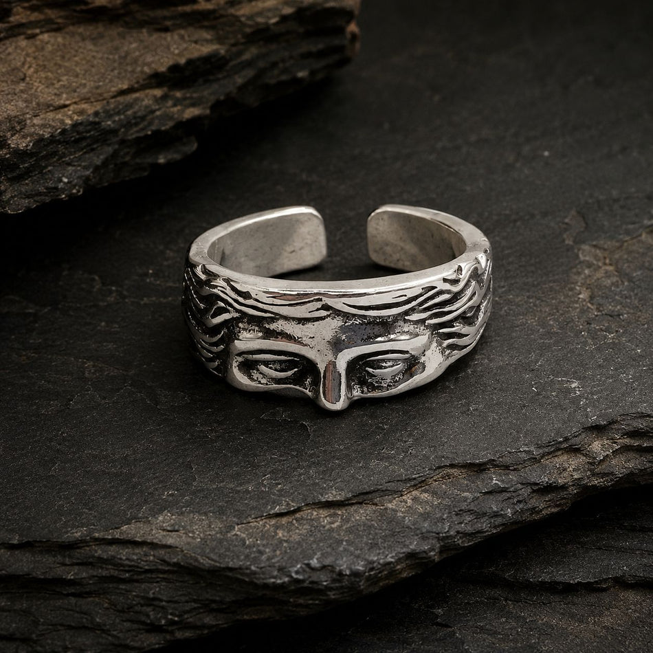 Unisex Venus Half-Face Sculptural Minimalist Open Ring