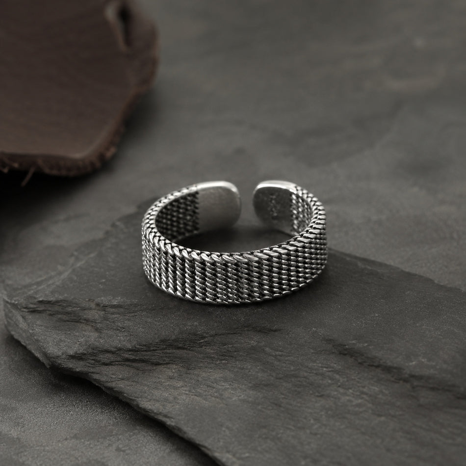 Unisex Vintage Multi-Layer Twisted Ring with Hip-Hop Style