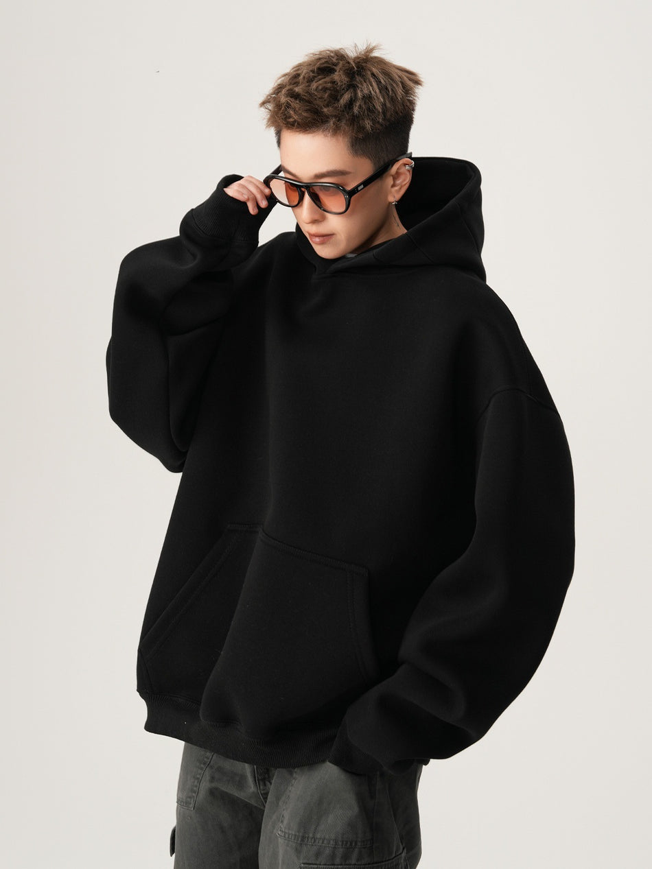 Heavyweight Boxy Hoodie for Men, Cleanfit Loose Autumn