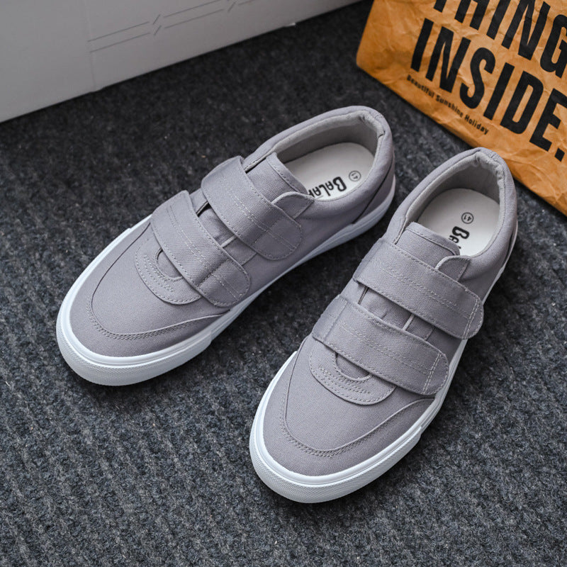 Unisex Velcro Slip-On Canvas Shoes with Breathable Low-Top Design