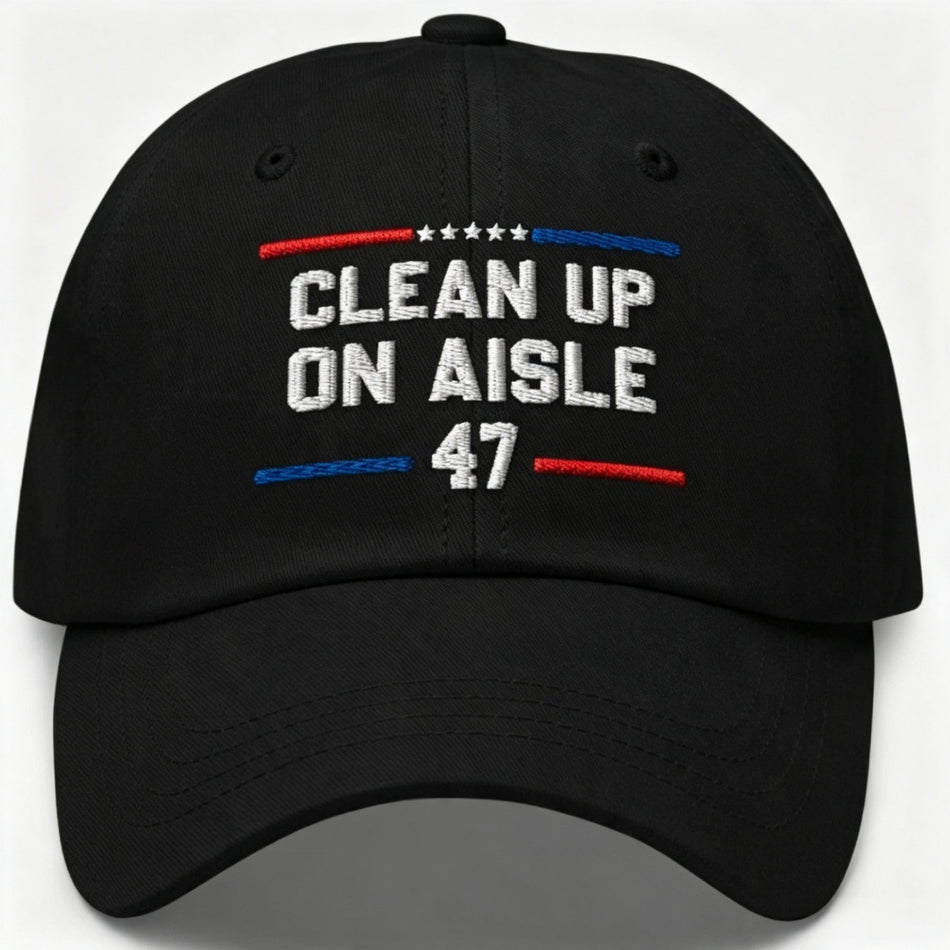 Heavyweight Letter Embroidered Black Baseball Cap American Style
