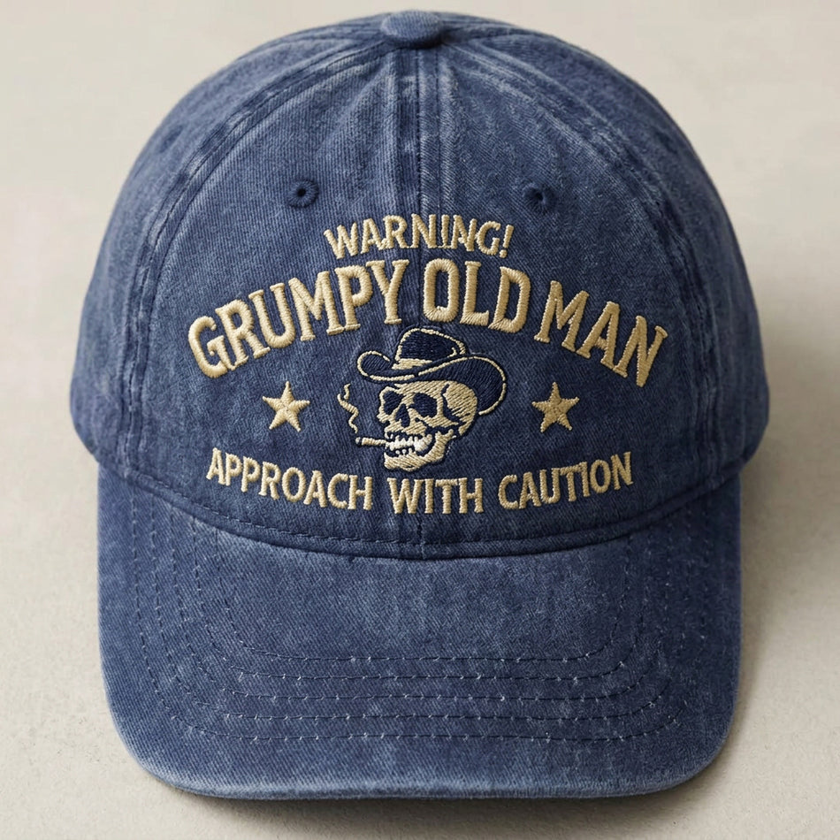 3D Denim Skull Embroidered Baseball Cap American Retro