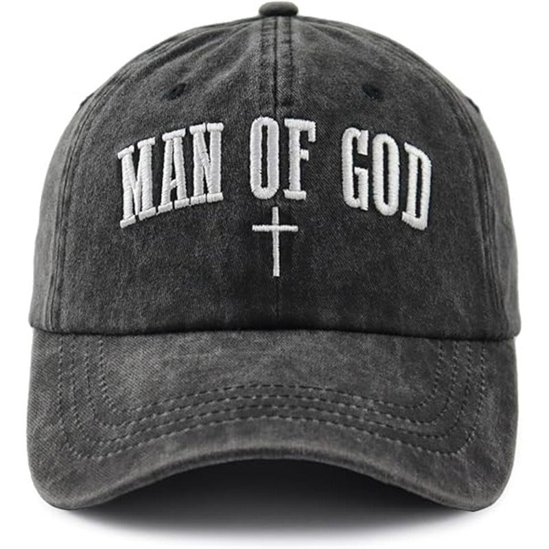 Washed Vintage 3D Embroidered Unisex Cross Design Baseball Cap