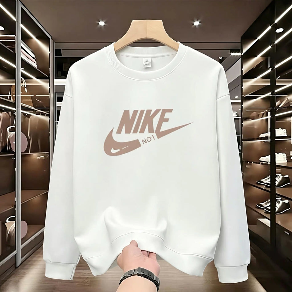 Unisex American Retro Fleece-Lined Hooded Long-Sleeve Sweater