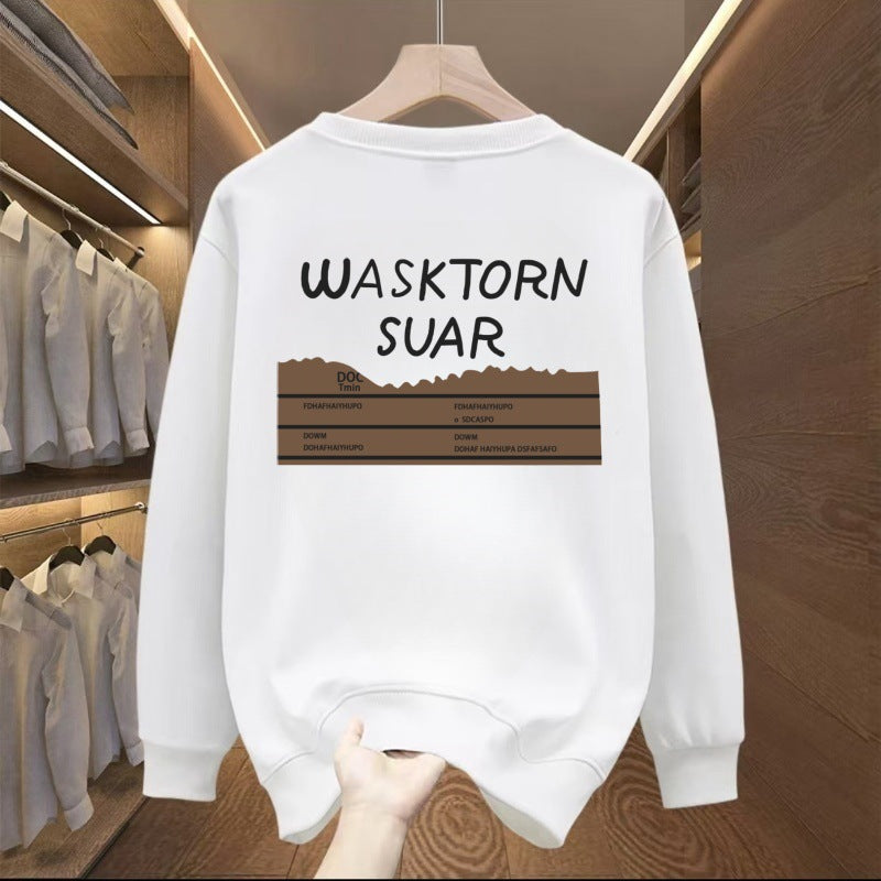 Boys' Velvet Thickened Pullover Round Neck Long Sleeve Sweatshirt