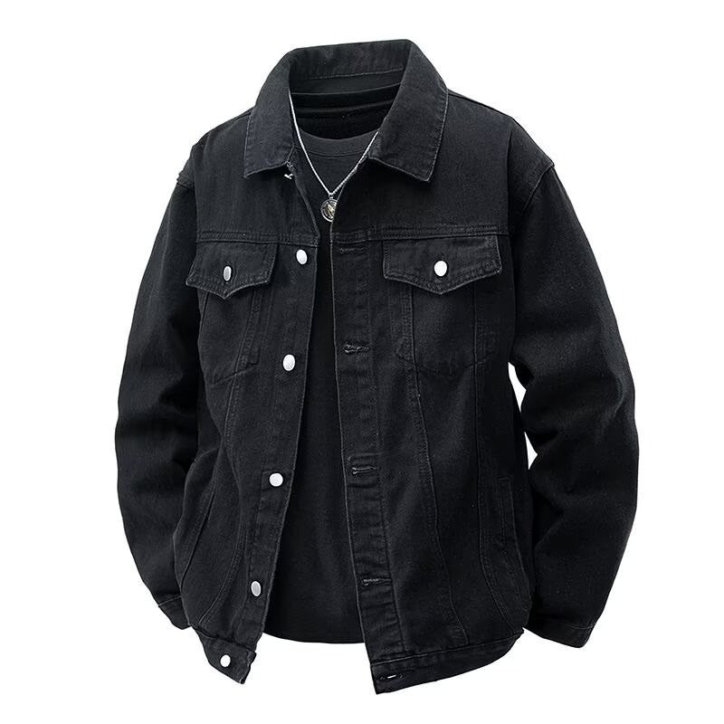 Unisex Spring Retro Washed Denim Jacket Loose Street Workwear