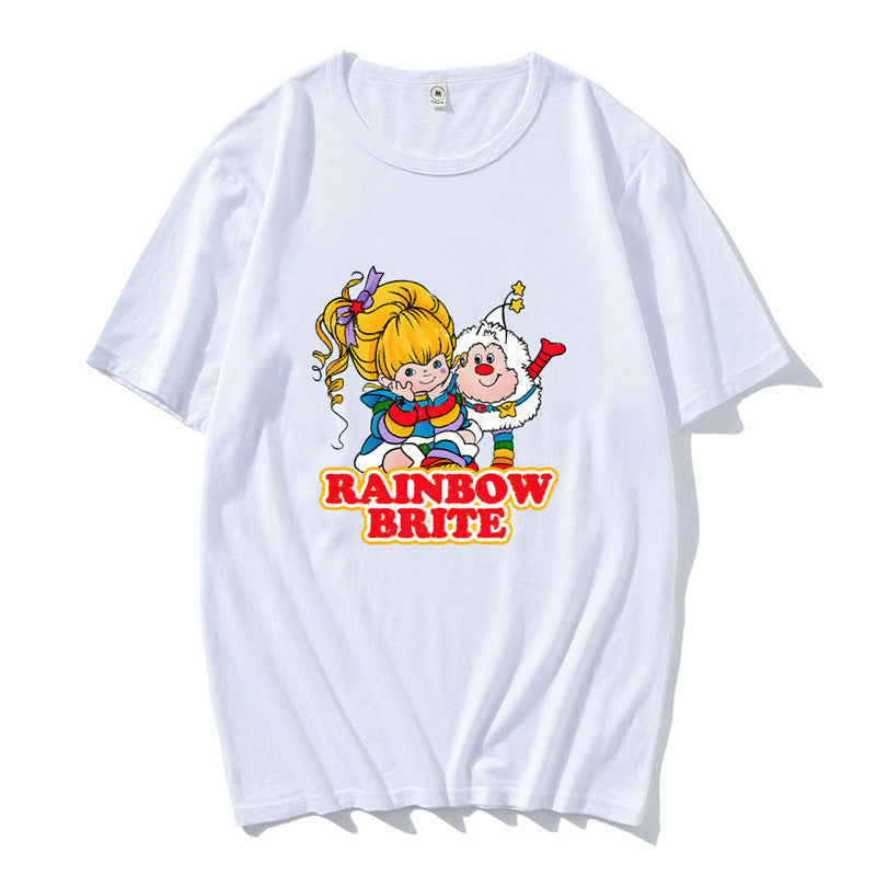 European Size Rainbow Brite Cartoon Print Vintage T-Shirt