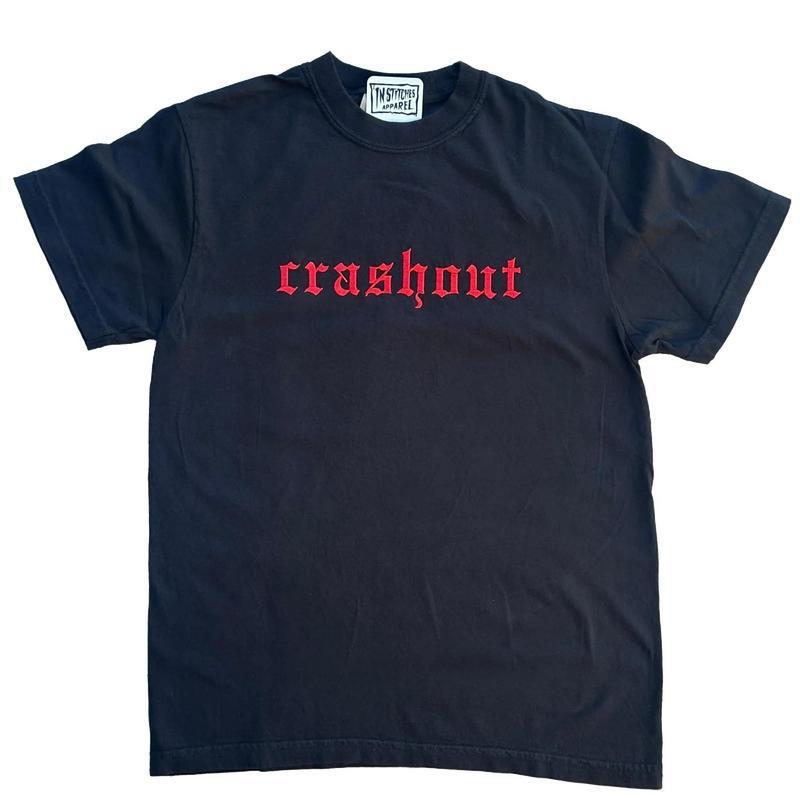 European Size Cotton Crashout Embroidered Comfort Color T-Shirt