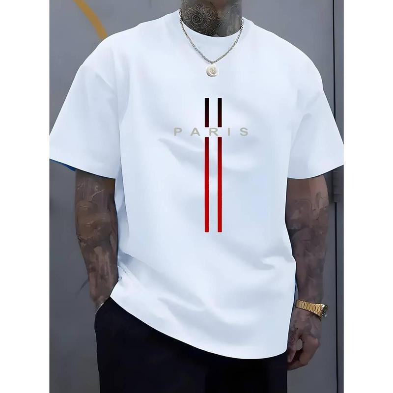 European Size Men's 100% Polyester Casual Round Neck T-Shirt