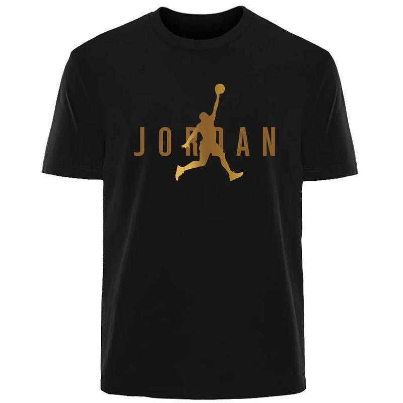 European Size Pure Cotton Men's Retro Letter Print T-Shirt