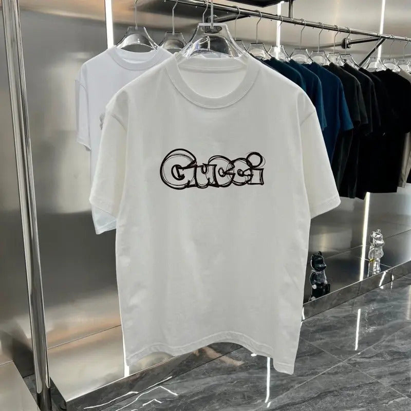 European Size Pure Cotton Couple Short-Sleeve T-Shirt