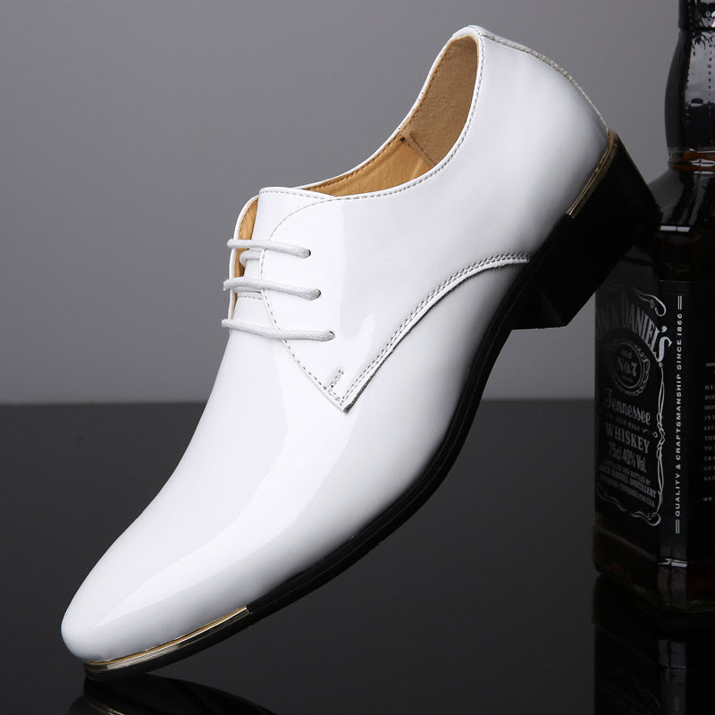 Men’s Bright Leather Shoes Business Casual Formal Plus