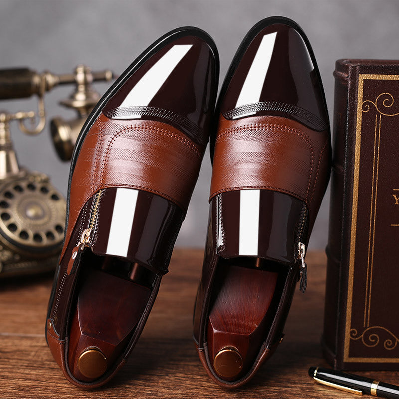 Men’s Pointed Leather Shoes Business Casual Large Size