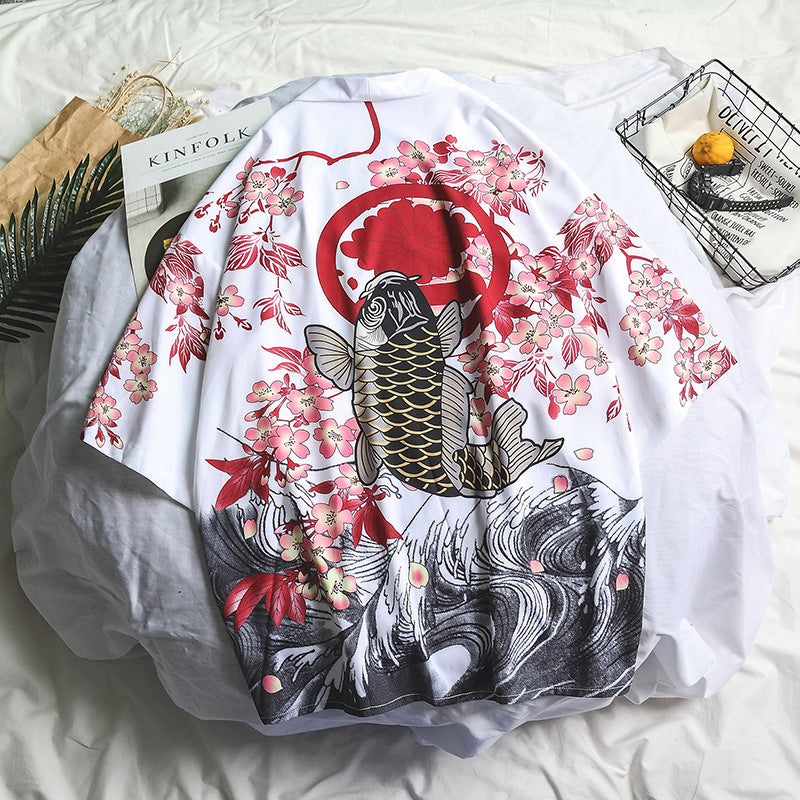 Men’s Tang Suit Kimono Sunscreen Jacket Loose BF Style
