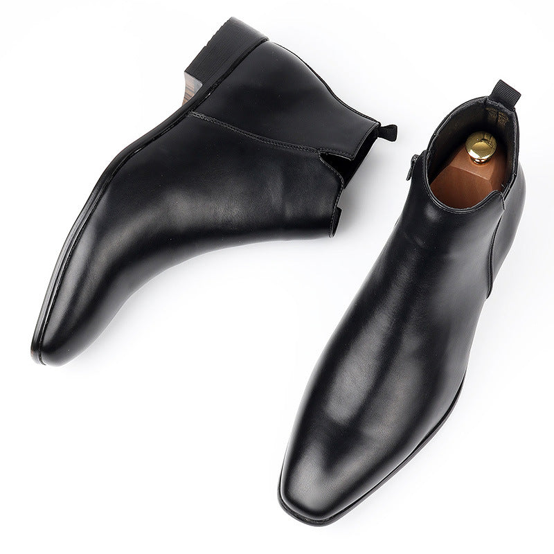 Men’s Small Square Toe Chelsea Boots – All-Match Style