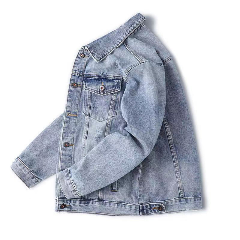 Men's Loose Denim Coat Spring Autumn Plus Size Workwear