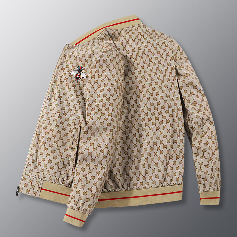Youth Fashion Bee-Embroidered Mens Jacket 2025
