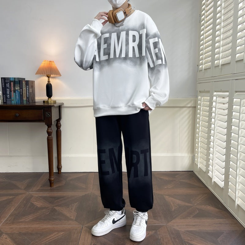 Men’s Round Neck Sweatshirt Set – Spring & Fall Two-Piece