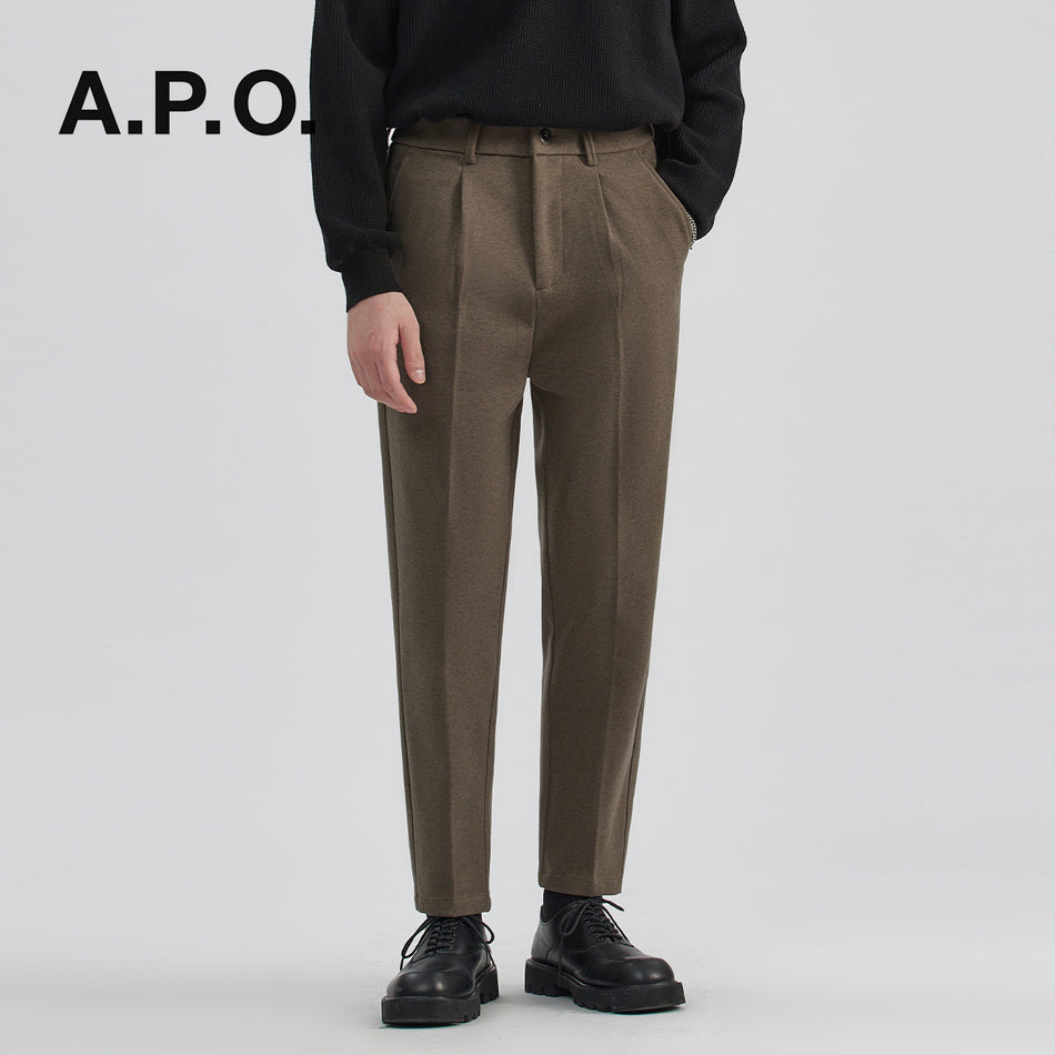 Men’s Woolen Straight-Leg Pants – 2025 Korean Style Trousers