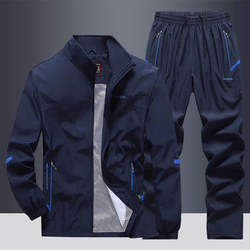 Men’s Spring-Autumn Casual Sports Suit Two-Piece Stand Collar Set