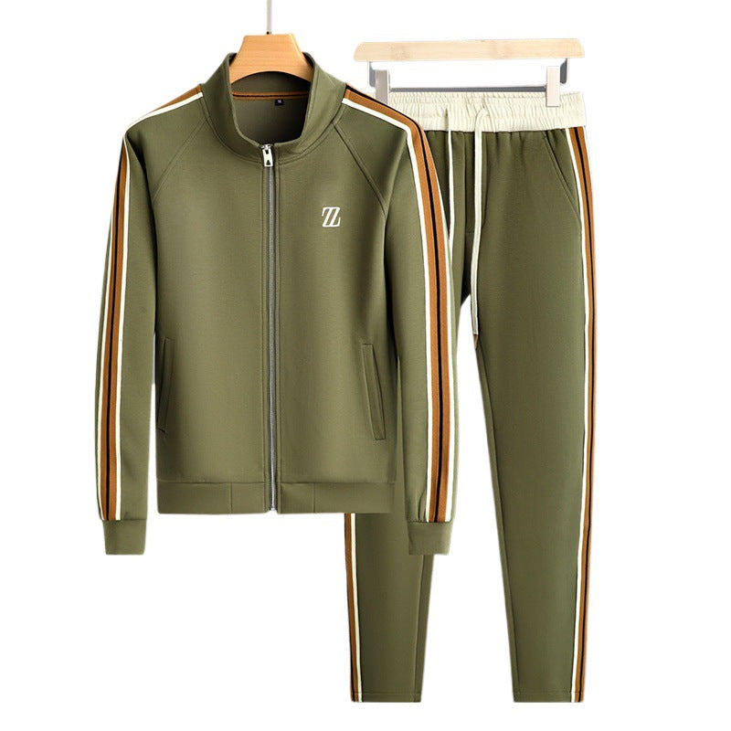 Men’s Autumn Stand-Up Collar Sports Suit – Long Sleeve Jacket & Pants Set