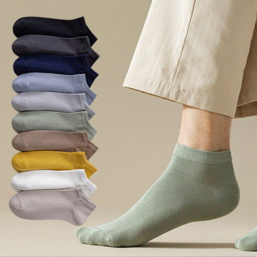 (10-Pack)- Mens Cotton Boat Socks – Short & Breathable