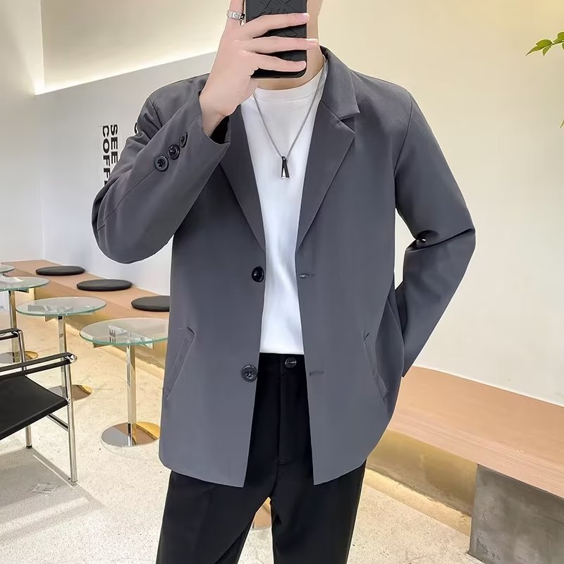 Loose Men’s Business Casual Suit Jacket – Korean Autumn Style