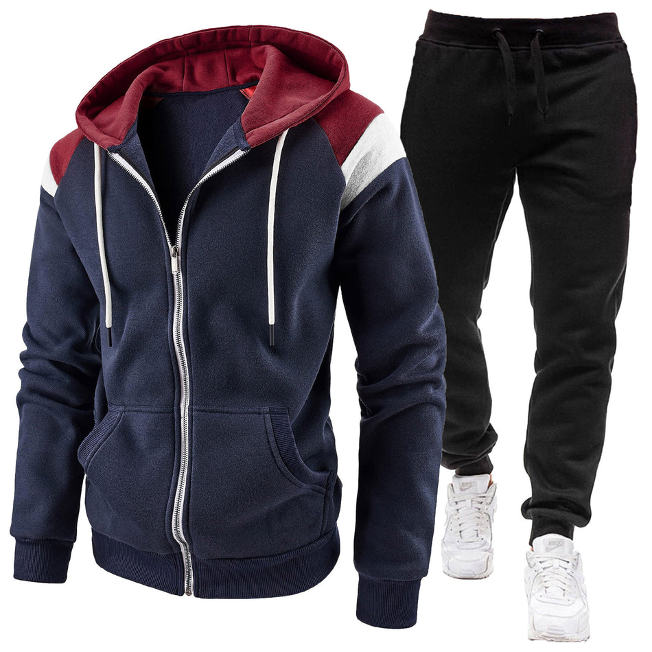 European-American Color Block Fashion Sweater for Men