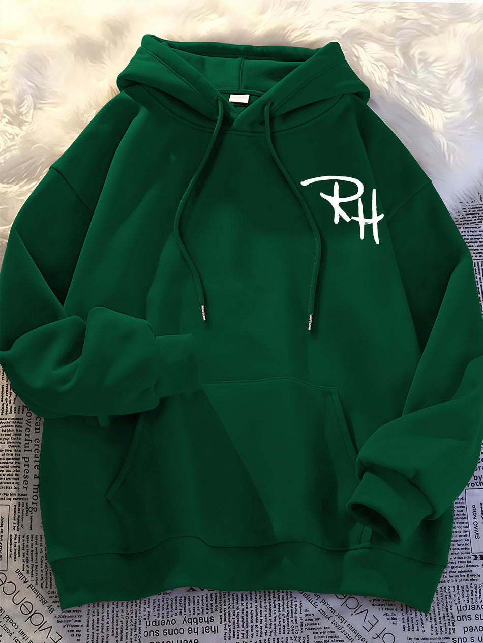 2025 Large Size Men’s Casual Printed Sweatshirt Hoodie