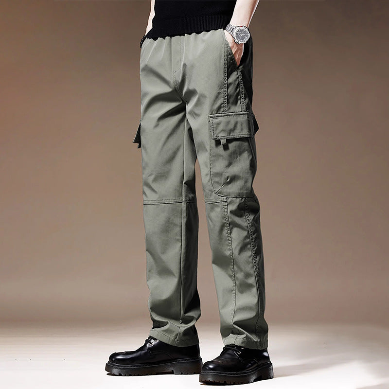Men’s Three-Proof Work Pants – Loose Multi-Pocket Straight Fit