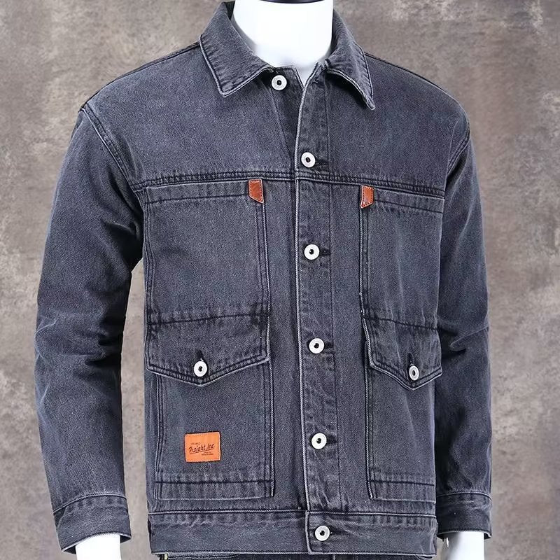 Men's Denim Jacket – Trendy Loose Fit Spring & Autumn Workwear