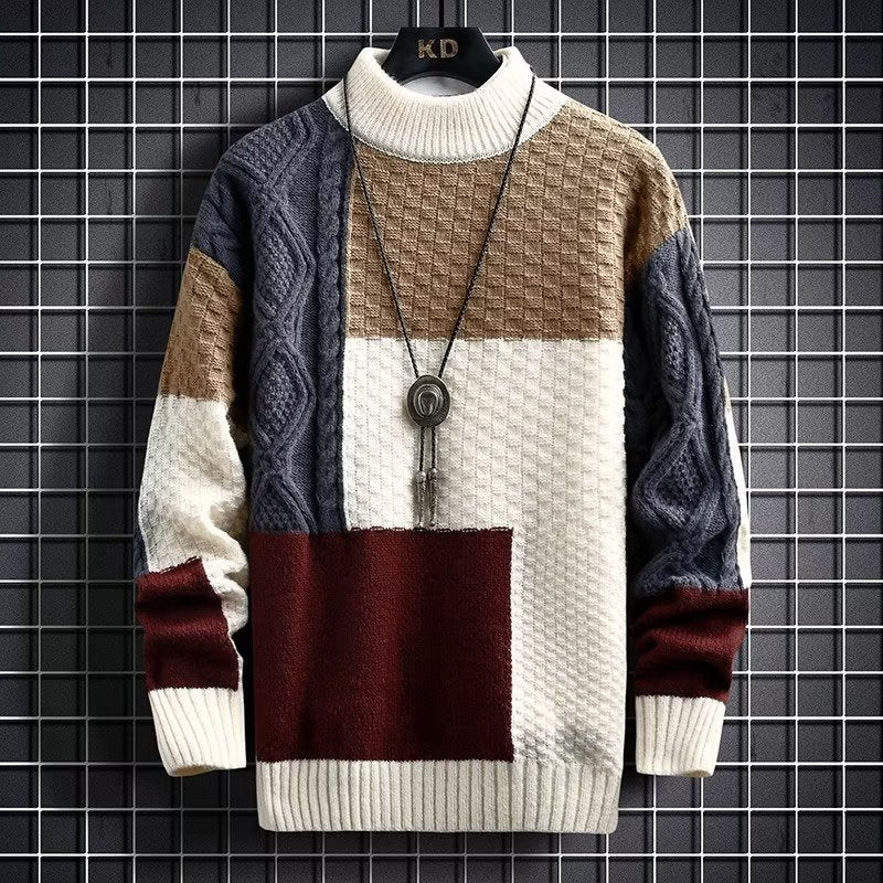 Men’s Thick Knit Sweater – Japanese & Korean Style Trend