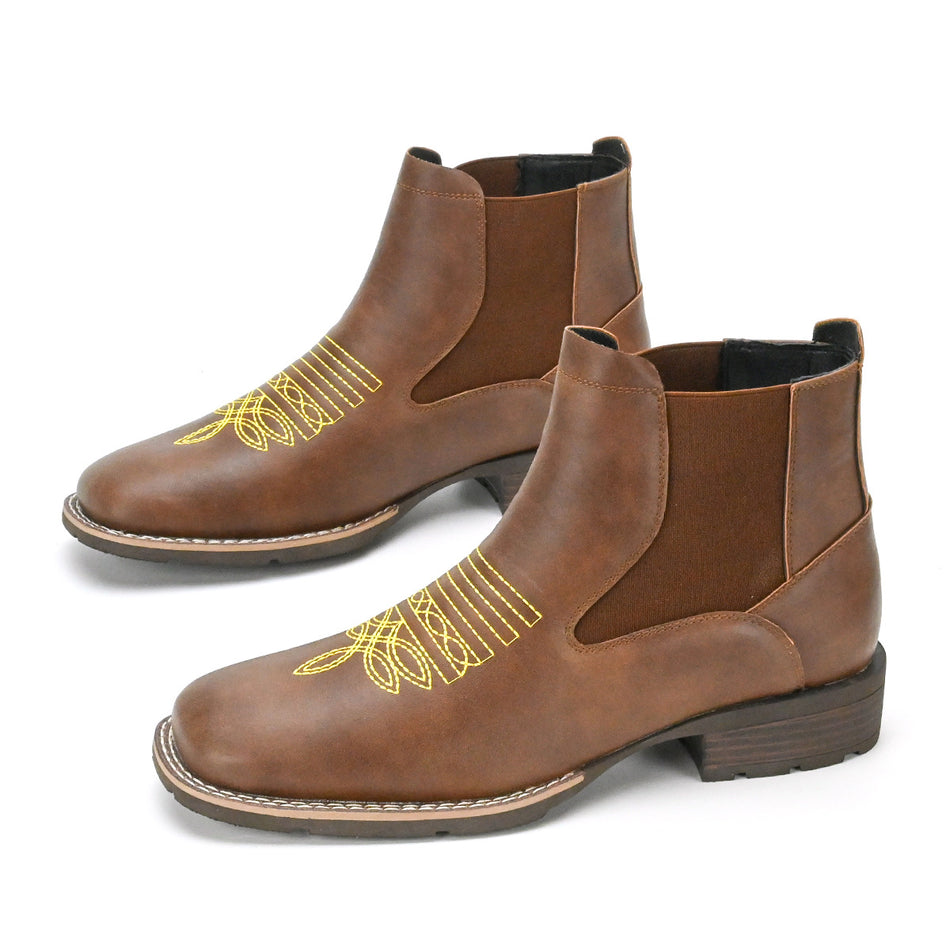 Embroidered Chelsea Martin Boots – Trendy Cross-Border