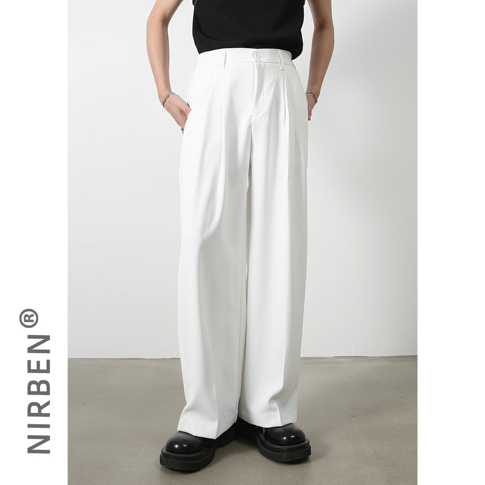 Men’s Wide-Leg Korean Pants – Four-Color Loose Straight Casual