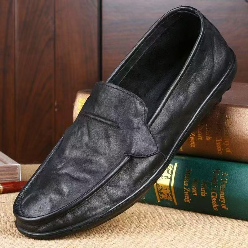Men’s Casual Leather Loafers – Breathable Soft Sole Shoes