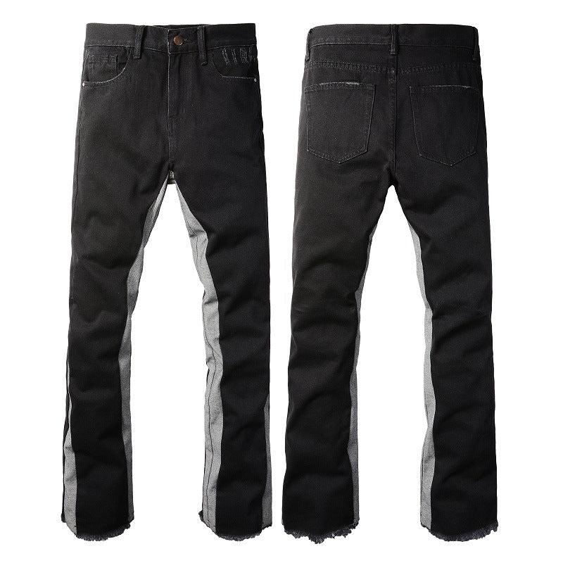 Patchwork Flared Street Jeans Men