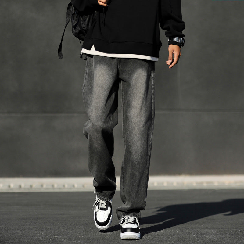 Men’s Loose Wide-Leg Jeans – Spring High Street Pants