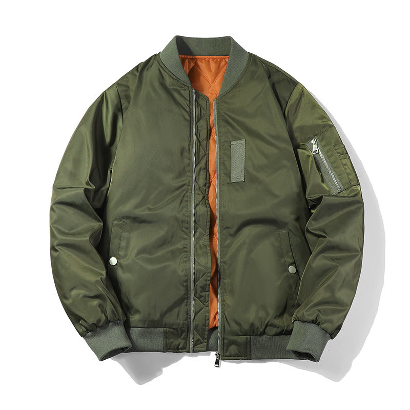 Men’s Thickened Stand-Up Collar Bomber – Korean Winter Style