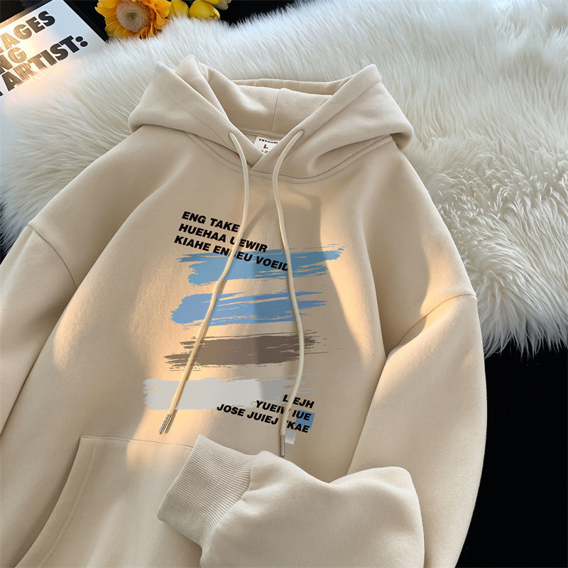 Men’s Loose Fit Graffiti Print Hooded Sweatshirt