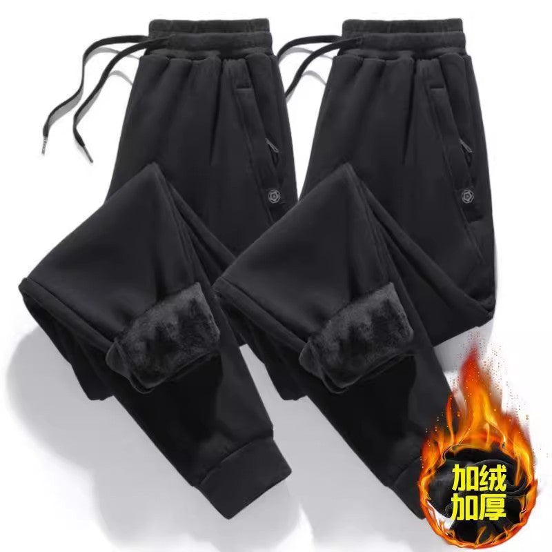 Plum Blossom Fleece Sweatpants Men Winter
